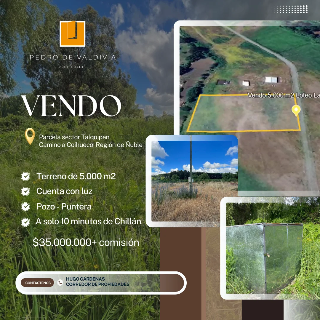 Vendo Parcela 5.000 m2 Talquipen Camino a Coihueco 2026
